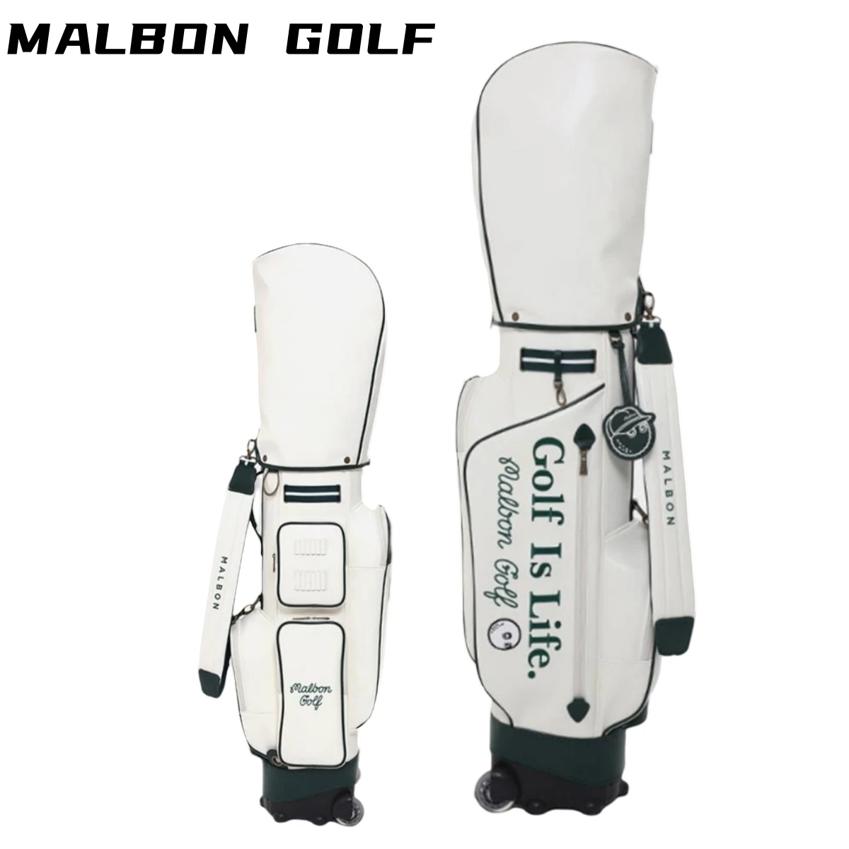Malbon Golf Vintage Mood 캐디백 White Cart Caddy Bag New Club Men Women