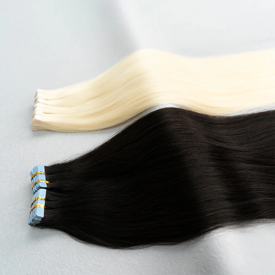 

Tape In 100% Real Virgin Human Hair Brazilian Human Hair Straight Extensions Skin Weft Adhesive Glue On Salon Quality for Woman