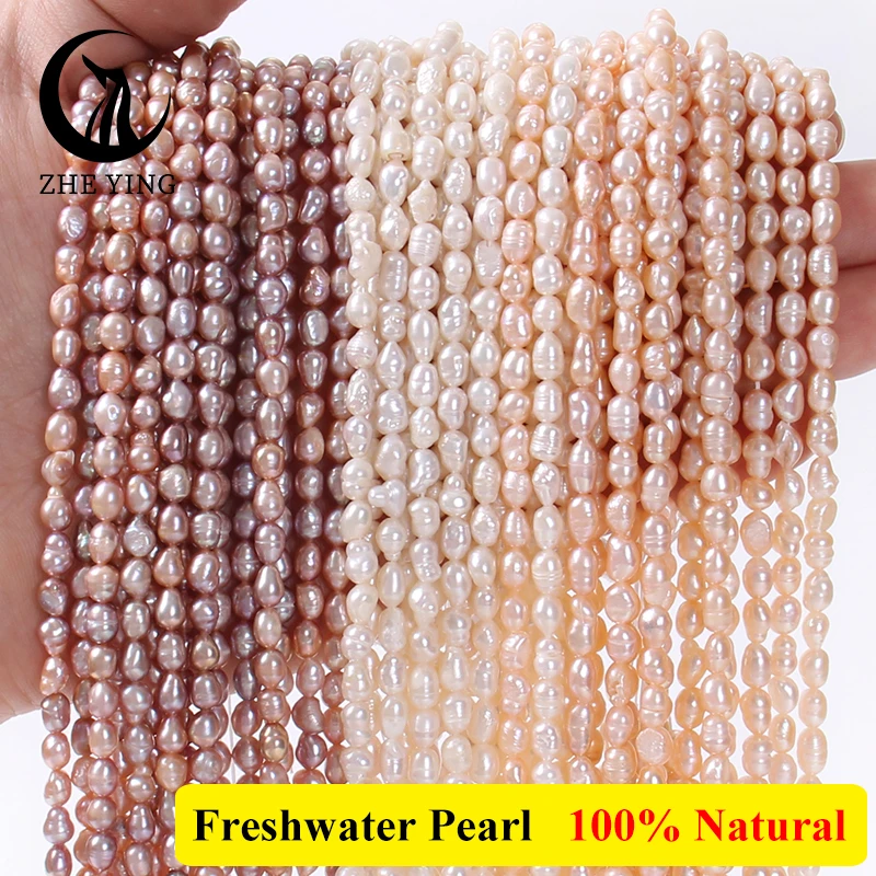Zhe Ying Natural Freshwater Pearl Beads Irregular Shape Loose Beads for