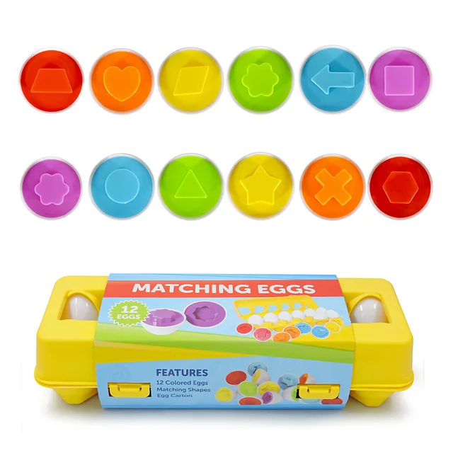 Montessori Learning Educational Math Toy Baby Development Toy Shape Match Puzzles Eggs Game Sensory Toys For Children 3 4 5 Year 5