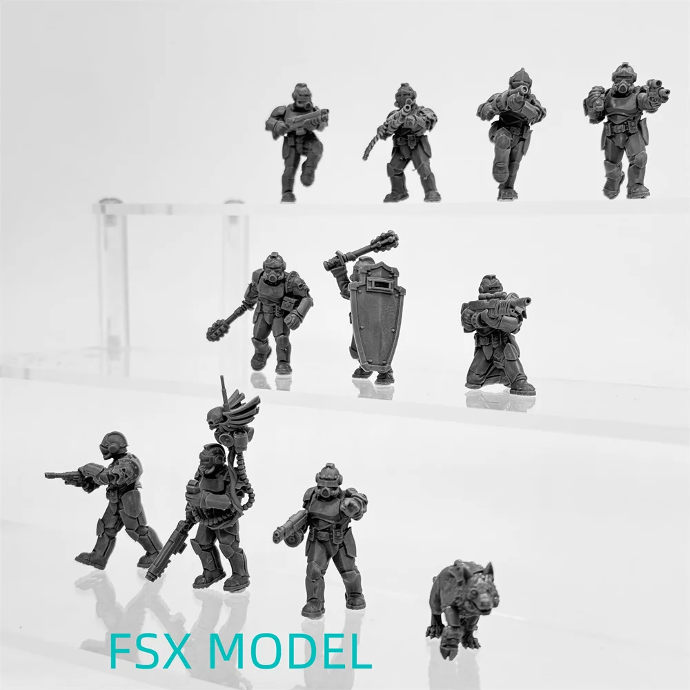 Grim Guard Enforcers Resin Kit - Sci-fi RPG Tabletop Miniatures, Unpainted Figures