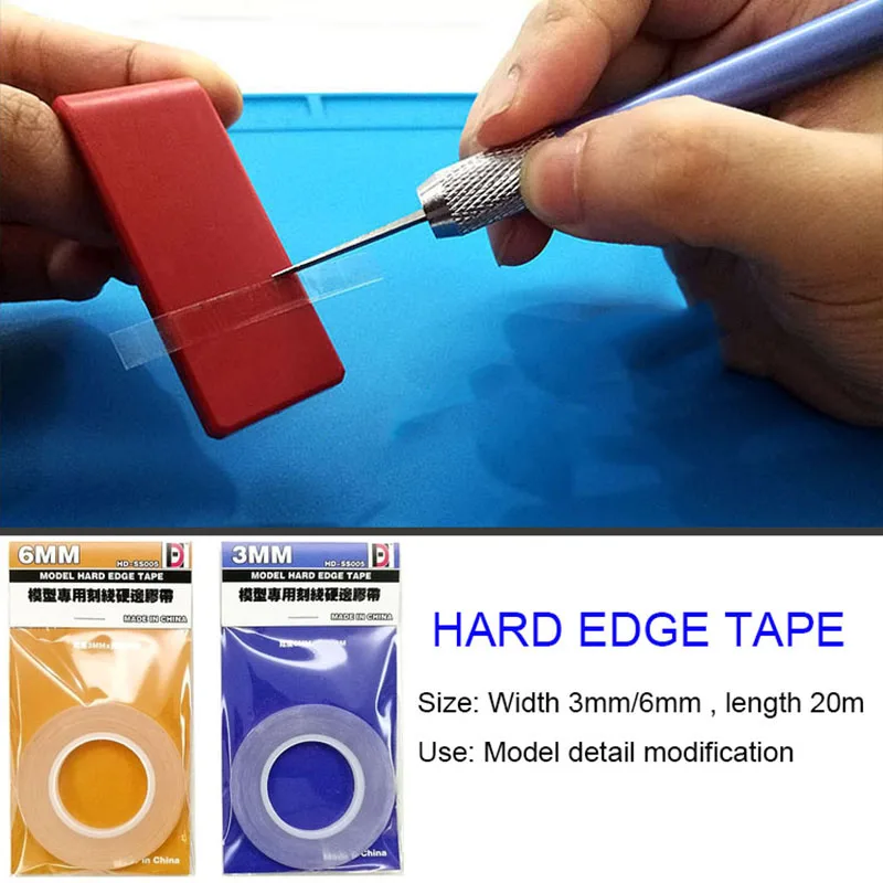 3mm/6mm Hard-edged Tape Military /Anime Mecha Model Transformed Marking Tool Transparent Curved Surface