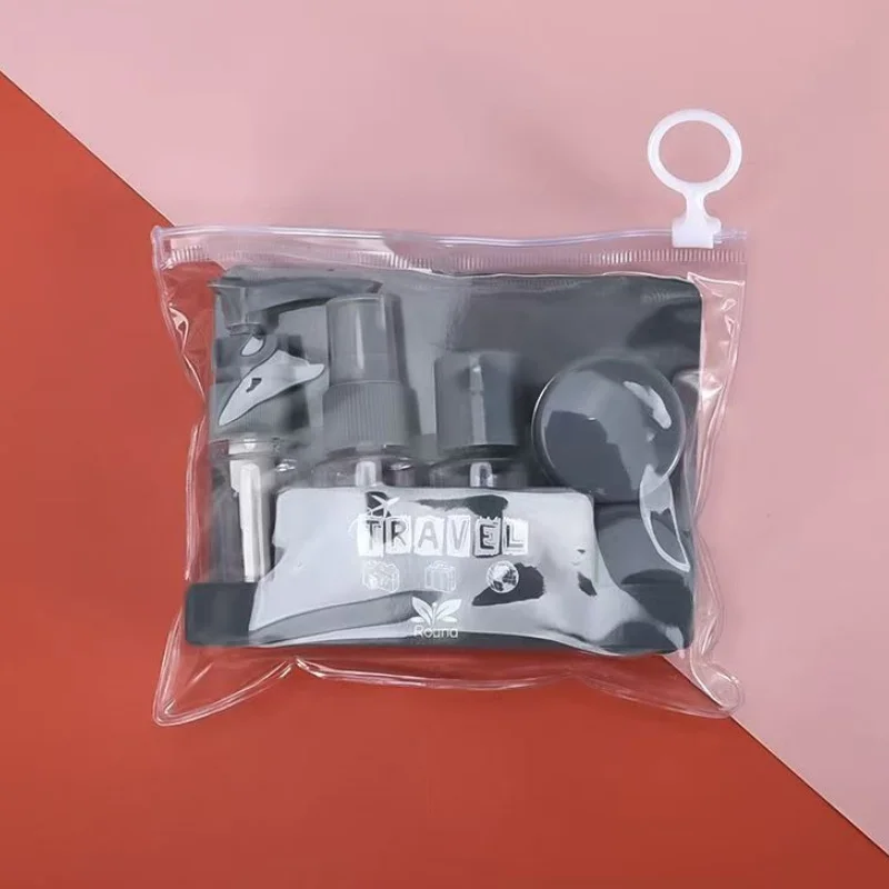 Compact Leak-Proof Travel Toiletry Bottle Set with Clear Zipper Bag, 6-Piece Refillable Collection