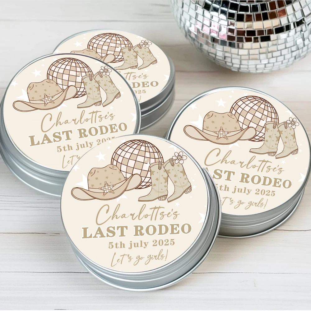 20pcs Personalised Cowgirl Disco Themed Stickers Last Rodeo Hen Party ...