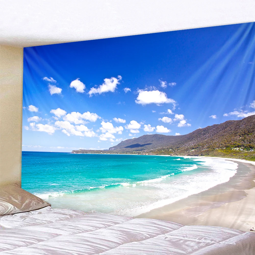 Beautiful Wave Landscape Printed Large Wall Tapestry Wall Hanging Tapestries Art Nature Scenery Bedroom Living Room