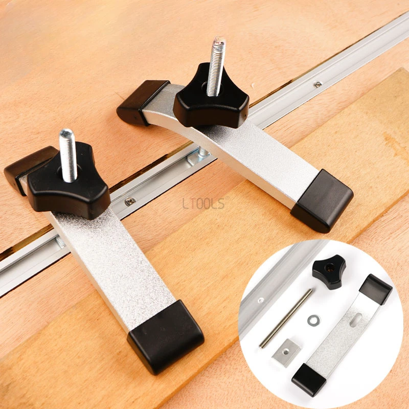 Metal 8 Mm Quick Acting Hold Down Clamp Set DIY Woodworking Tool Threaded Rod Rails Handle for T-Slot T-Track Woodwork Tools