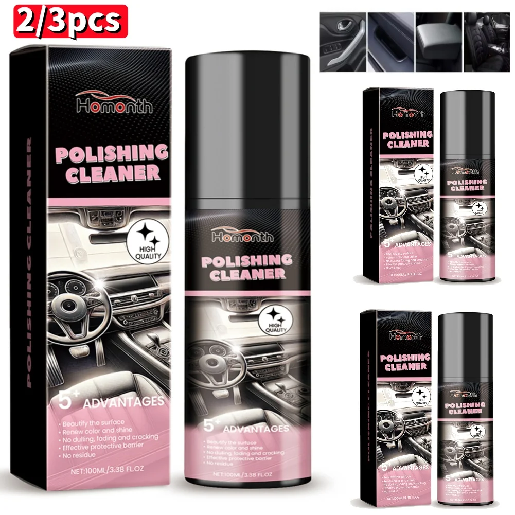 2/3pcs 100ml Auto Interior Polish Car Shine Cleaner Interior Detailer Spray Protective Color Fading Repair Car Care Detailing Sp