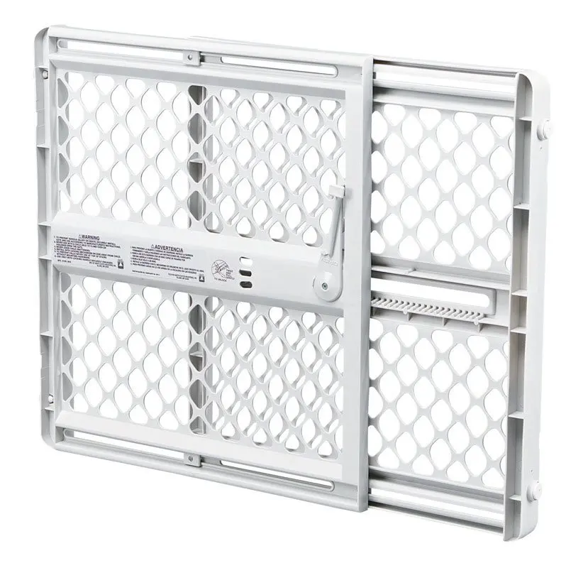 

Plastic Pet Gate For Pets, Light Gray, 26 in. H x 26-42 in. W