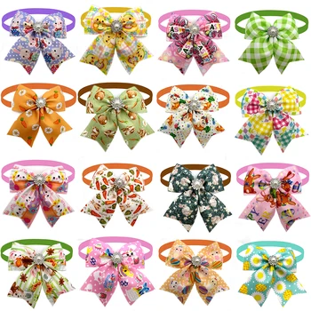 50/100 Pezzi Papillon per Cani Stile Coniglio Pasquale, Cravatte per Collare, Accessori per Toelettatura di Cani e Gatti di Piccola Taglia