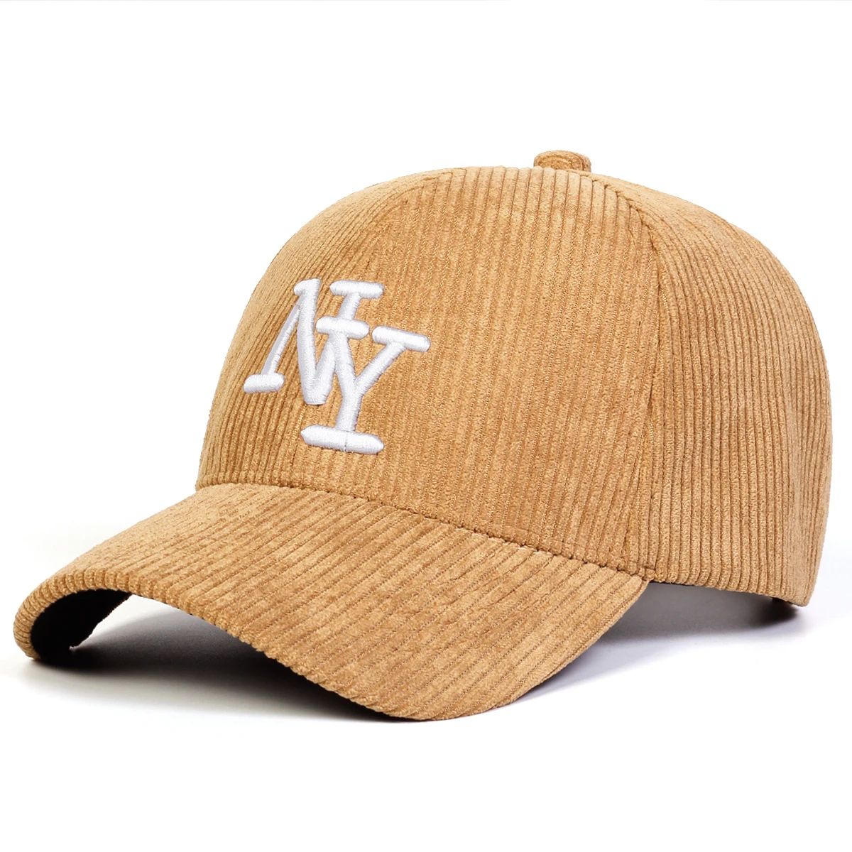 Unisex-Baseballmützen aus Cord mit NY-Buchstabenstickerei, für Frühling und Herbst, verstellbare Freizeithüte für den Außenbereich, Sonnenschutzhut, Sportmütze – Detail 5