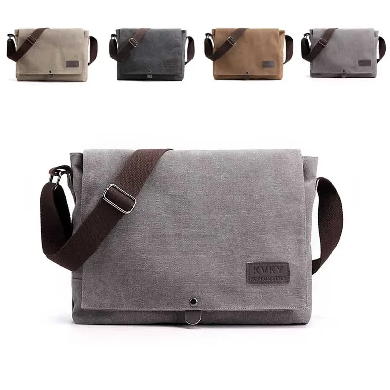 New Fashion Cross Body Bag New Men Canvas Crossbody Shoulder Messenger Bags Man Casual Solid Multi Function Portable Male Bag - 2