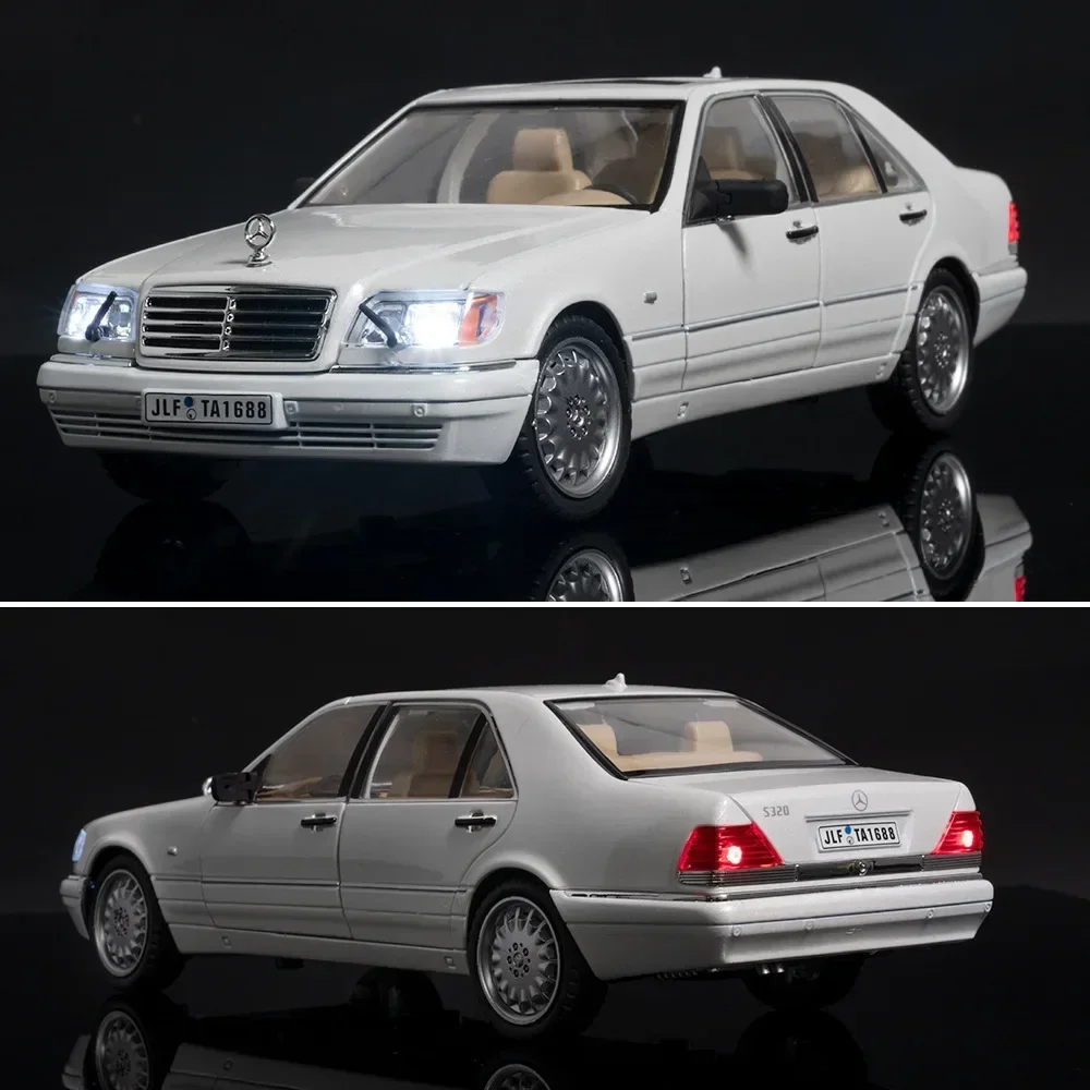 1:24 Mercedes-Benz W140 320SEL Classic Limousine Alloy Diecast Model Car Sound &light Decoration Gift For Friend Present C335 3