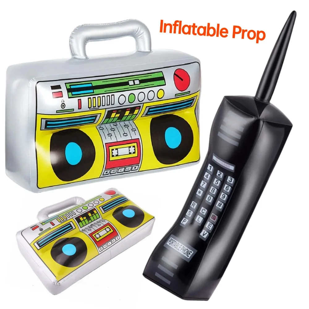 1/2 Stück Aufblasbare Radio-Boombox Handy 80er 90er Jahre Themenparty Dekorationen Requisiten Hip-Hop-Thema Disco Geburtstagsparty Zubehör