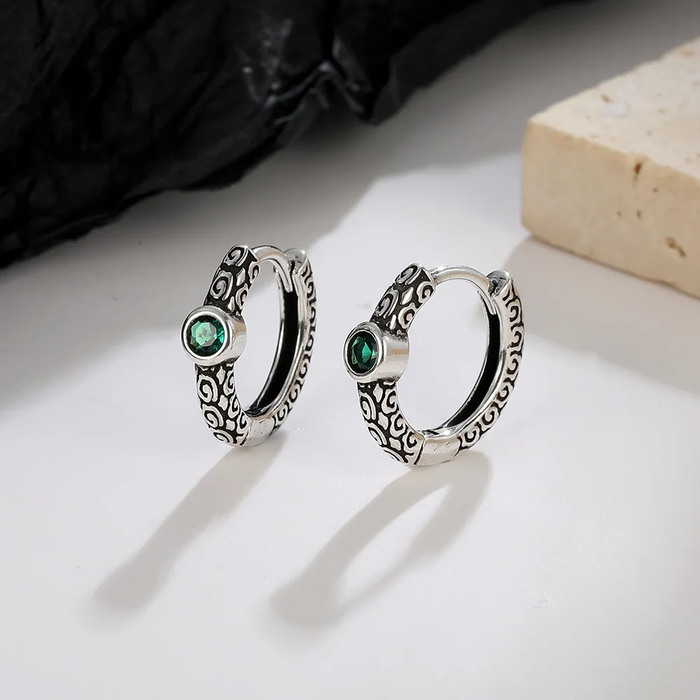 

New in 925 Sterling Silver Vintage Grass Grain Ear Piercing Ring Stud Earrings For Women Wedding Jewelry Accessories Money 925