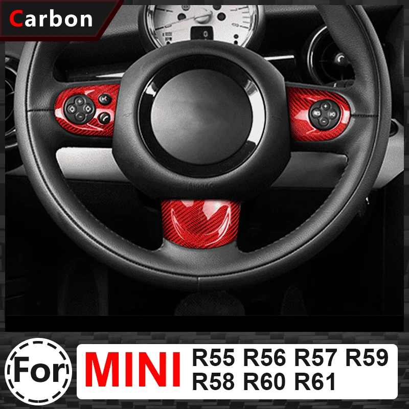 Car Steering Wheel Carbon Fiber Cover For MINI ONE Cooper S R55 R56 R57