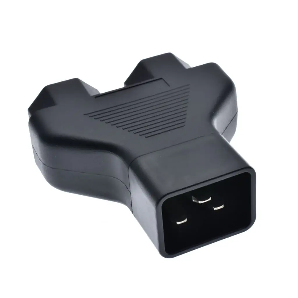 IEC 320 C20 Male to 2 X C21 Female Y Split AC  , 16Amp UPS Male to Female Y Split  