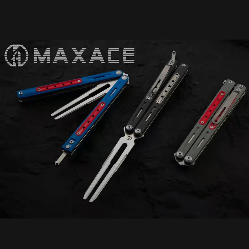 Maxace Hellcat Balisong Live Blade + Tuning Fork Butterfly Training