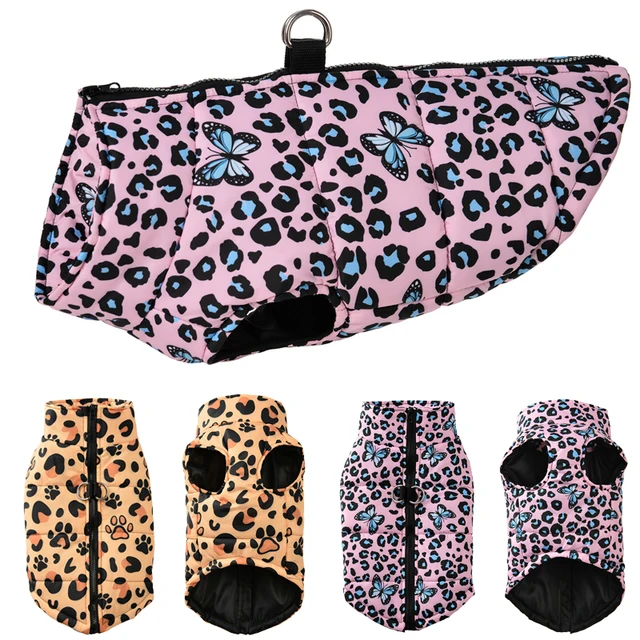 Winter Puppy Jacket Dog Clothes For Small Dogs Cats Fashion Leopard Print Waterproof Pet Coat French Bulldog Pug Party Outfits Winter Puppy Jacket Dog Clothes For Small Dogs Cats Fashion Leopard Print Waterproof Pet Coat French Bulldog Pug Party Outfits