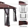 Outdoor Patio Gazebo - Porch Gazebo with Polyester Roof & Breathable Netting, Best for Garden, Lawn, Backyard Deck 6