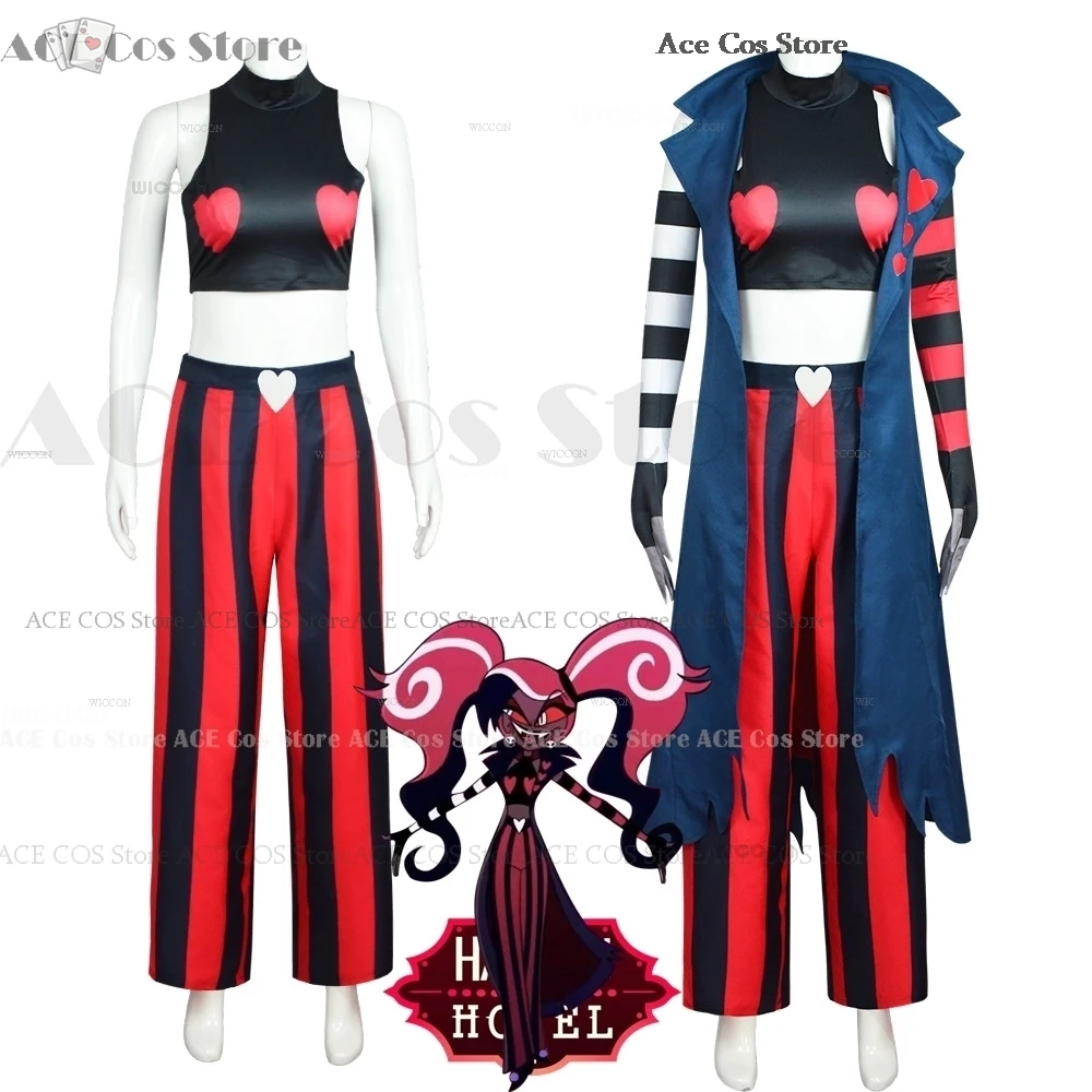 Hasbin Velvette Hotel Cosplay Outfit Costume Wig Earring 3V Vees VVV Halloween Party Demon Carnaval Anime Cosplay Women Clothes 31