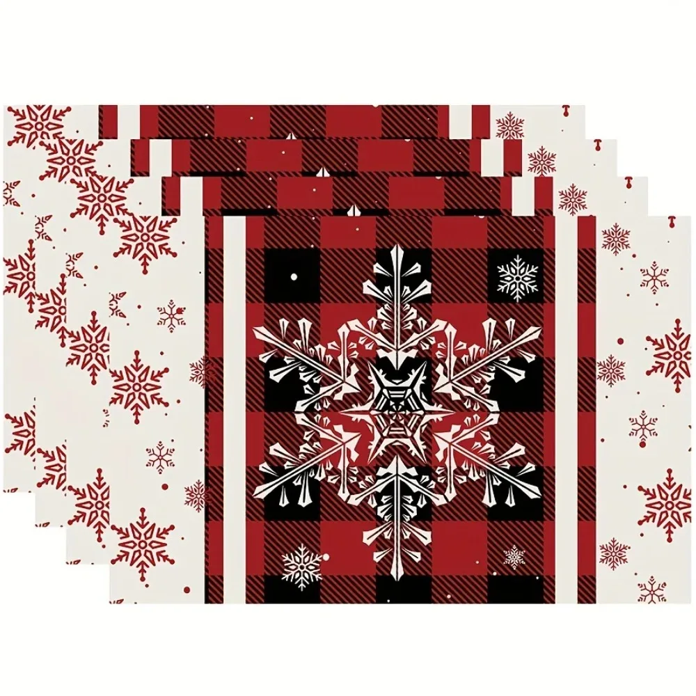 thumbnail image 1 of 1 mantel individual navideño para mesa de comedor con diseño de cuadros rojos de búfalo Love Home Family Together, mantel festivo para el día de San Valentín, 1 of 5
