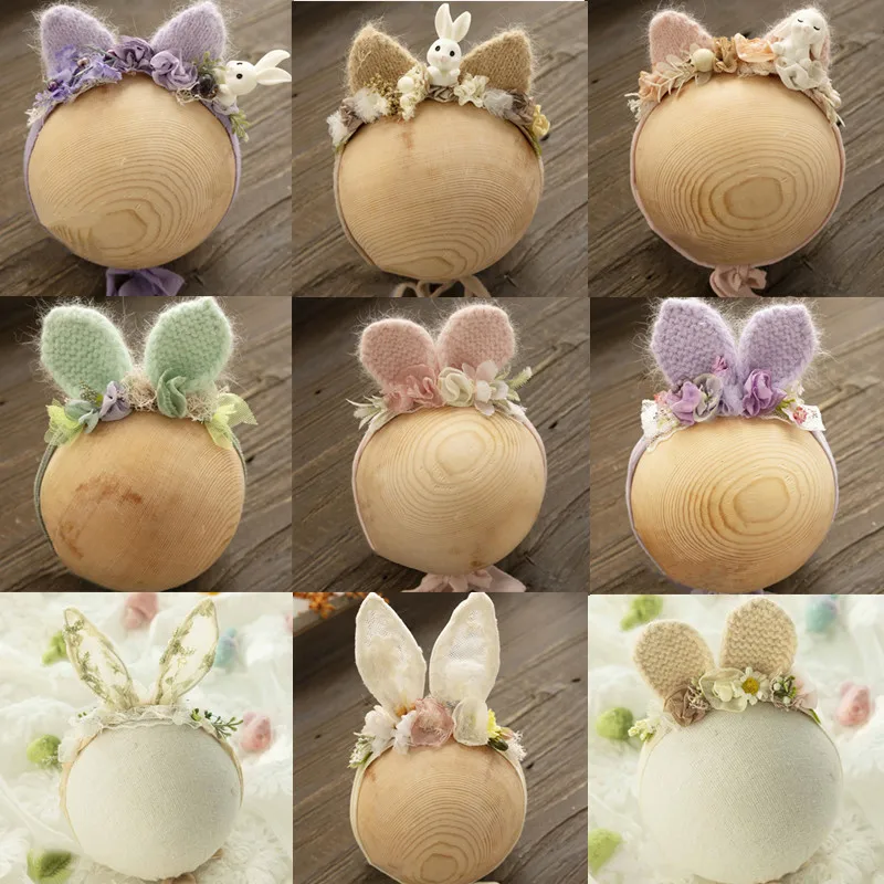 ❤️Newborn Photography Props Accessory Cute Manual Headband Studio Baby Photo Cartoon Ear Headwear Infant Shoot Accessories 1