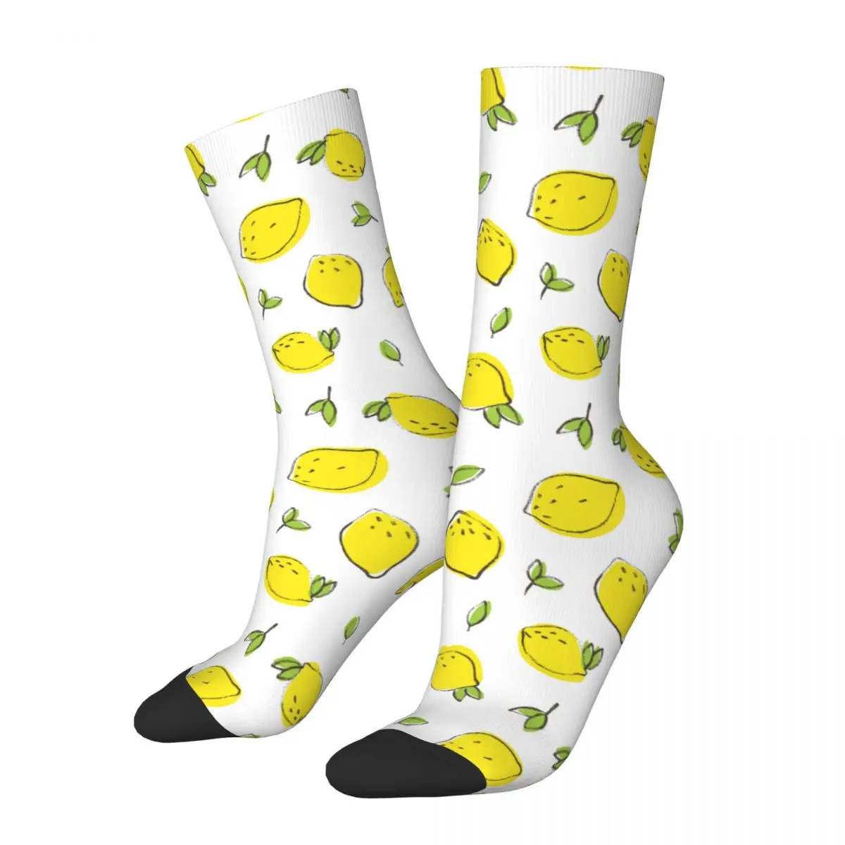 

New Male Men Socks Casual Lemon Fruit Sock Graphic Women Socks Spring Summer Autumn Winter