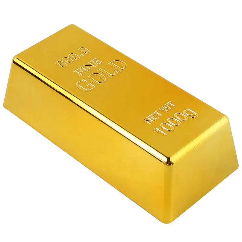 

Fake Gold Bar Toy Paperweight Home Decor Bullion Gold Bar Decorations Golden Brick Door Stop Movie Prop Novelty Gift Joke