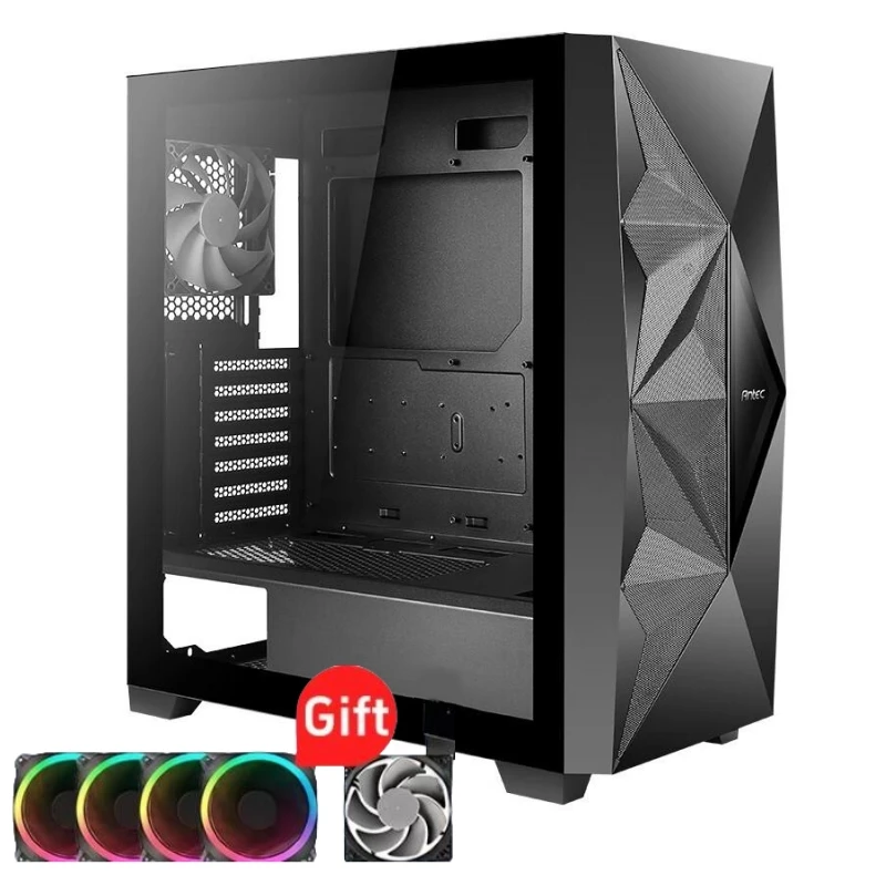 Antec DF800 FLUX PC Case Glass Side Case ATX Mid Tower Support 360 Water Cooled Side Computer With 5 Pcs Fans 컴퓨터 케이스 PCケース