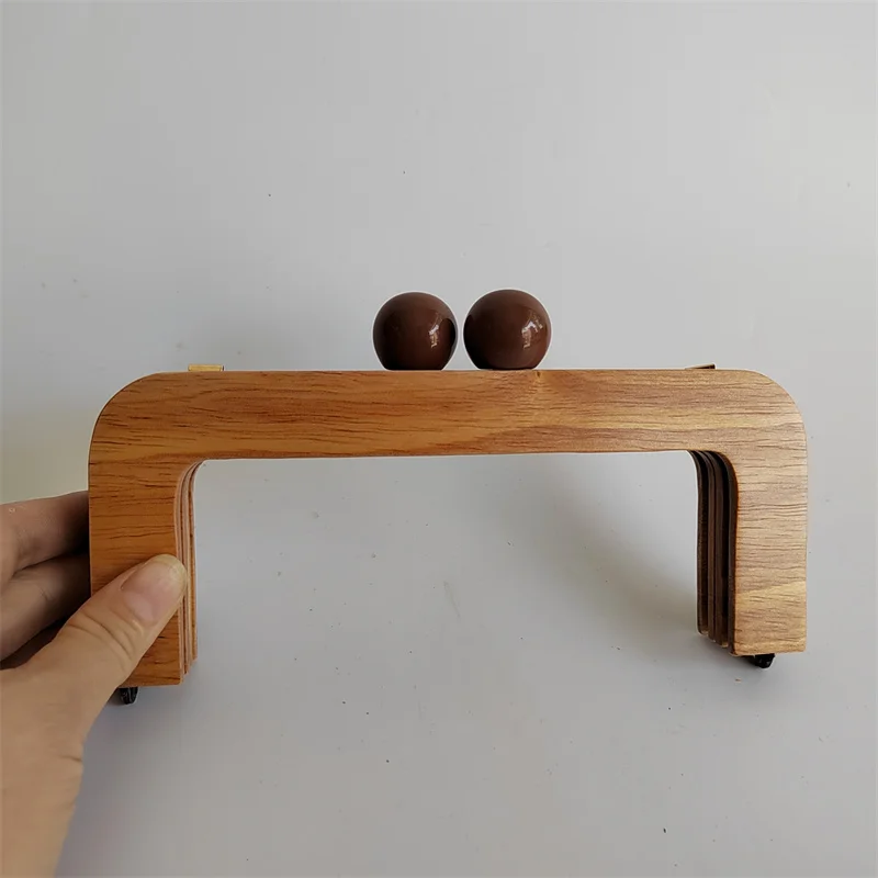20x8cm Bag Frame Wood Handle Wooden Bags Candy  Lock Kiss Round  Clasp Purse Frames Lock Buckles DIY Accessories For Handbags