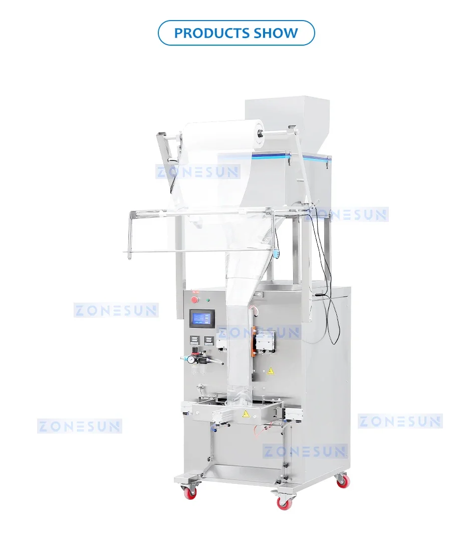 ZONESUN Automatic Vertical Form Pouch Granule Particle Filling and Sealing Machine ZS-FSK1000