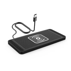High - Speed Non - Slip Qi Wireless Car Charging Pad, 15W Fast Charger - 16mm (USB connect to QC3.0)