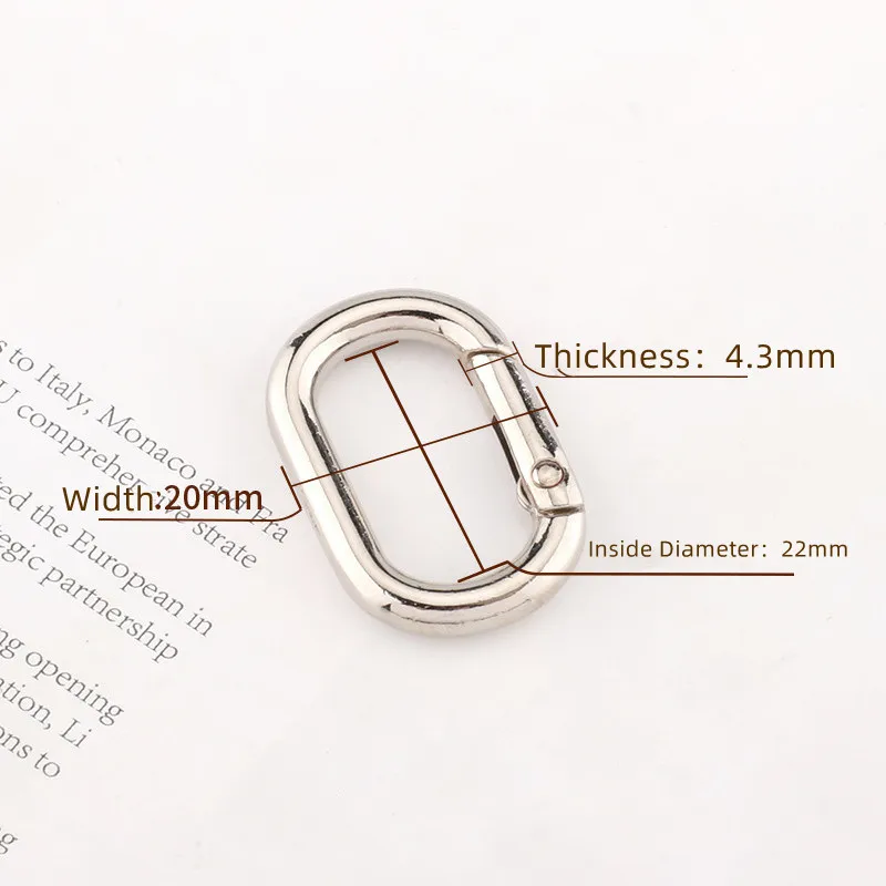 5 Teile/los Metall Oval Karabiner Verschluss Clip Snap Haken Frühling Zu Öffnende Schlüsselring DIY Anhänger Stecker Hund Kette Schnalle Tasche Karabiner – Detail 2