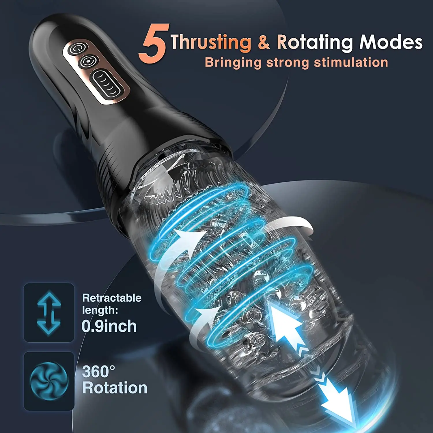 Electric Male Masturbator Cup With Telescopic Rotation Function_voghion.com