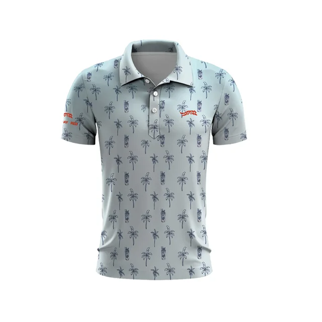 여름 골프 필수 아이템: 타이거 우즈 스타일의 레드 스팟 패턴 폴로 셔츠