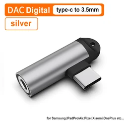Premium USB - C to 3.5mm Audio Converter Adapter (Silver usb c to 3.5)