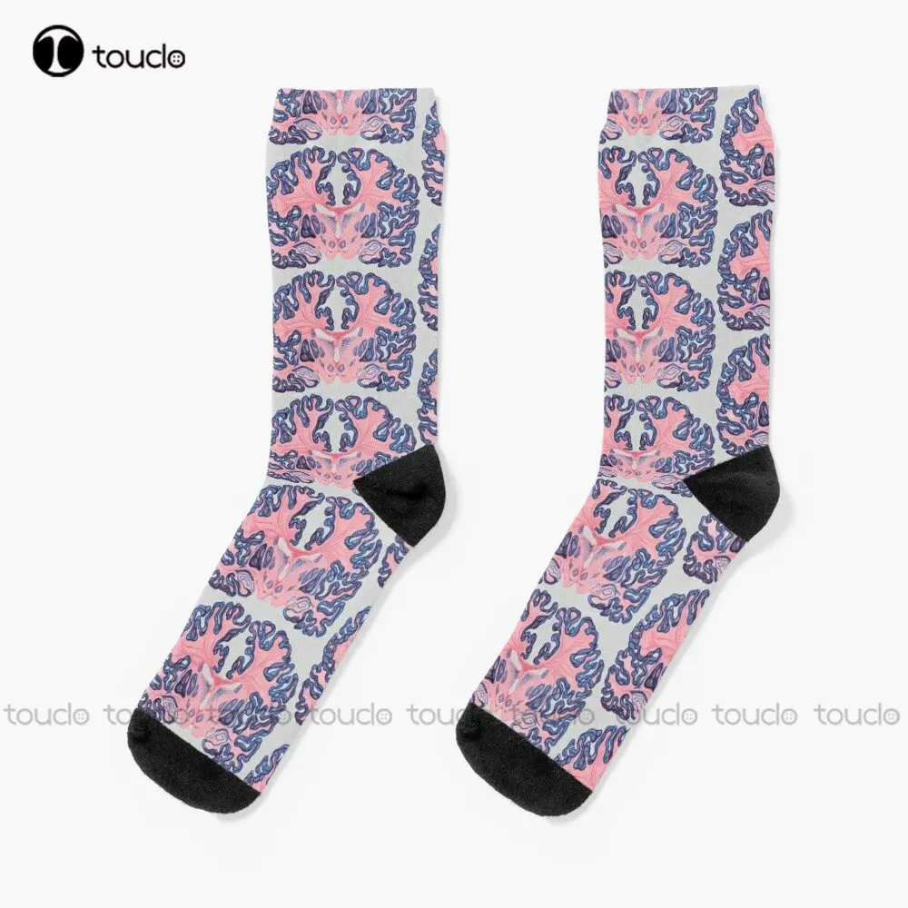 

Gyri And Swirls Of Human Brain Socks Red Socks Women Personalized Custom Unisex Adult Teen Youth Socks Custom Gift Streetwear