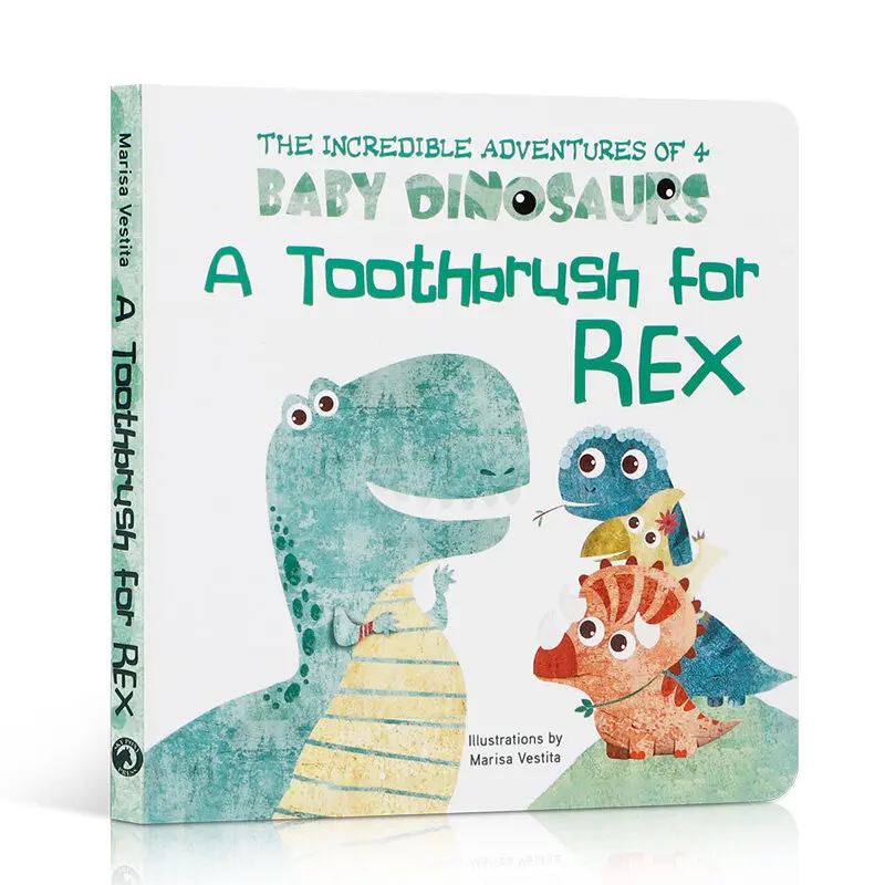 

MiluMilu English Original The Incredible Adventures Of 4 Baby DinosaursToothbrush For Rex Dinosaur Toothbrush 3-5 Young