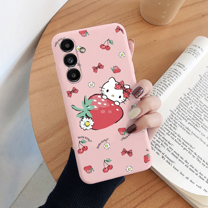 thumbnail image 1 of K-kitty-funda de dibujos animados h-hello para Samsung Galaxy M14 M34 M54 5G, cubierta protectora con borde lindo, carcasa mate para Samsung M 34, 1 of 5