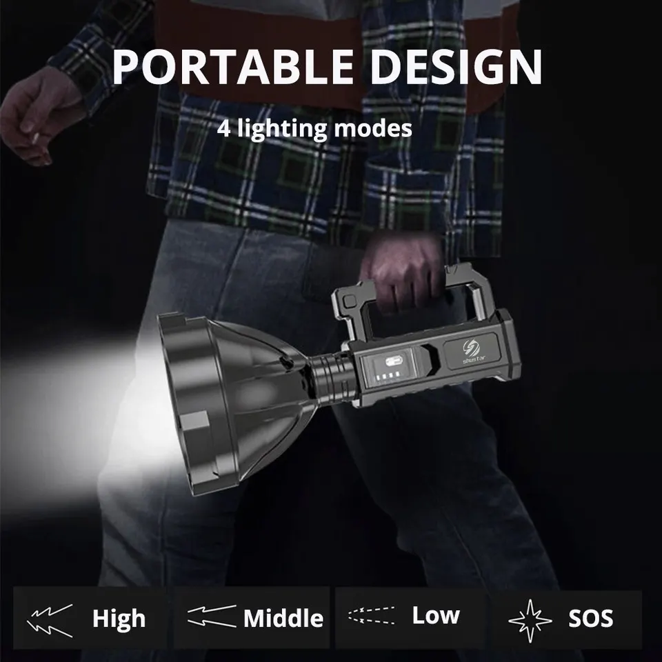lampe de poche led lumineuse avec 5 mode et deux lampe d'éclairage ZOOM Fiche Technique et Prix