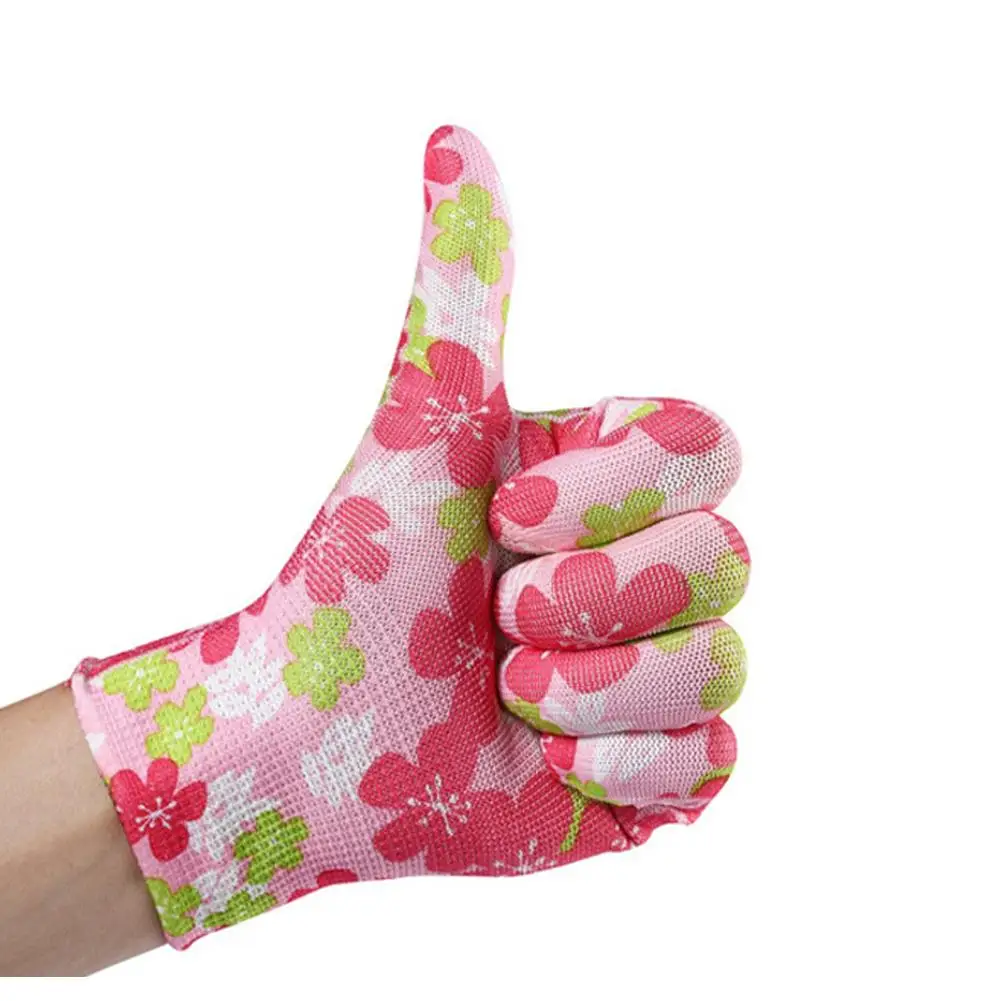 Yard Cleaning Palm-Coated Floral Garden Gloves 12 pairs Women Non-Slip Working Gloves Non-Slip Household Labor Protection