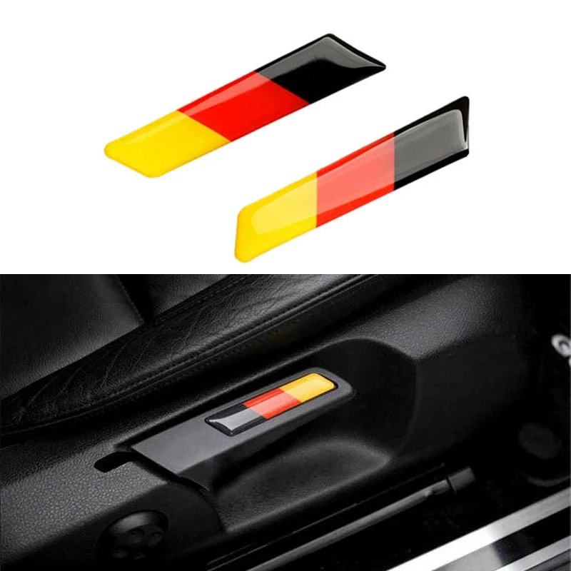 2 Pezzi Car Styling 3D Sticker Lift Wrench Handle Seat Insert Trim Cover Per Volkswagen Vw Golf 5 6 Mk5 Mk6 Gti Germany Flag Style