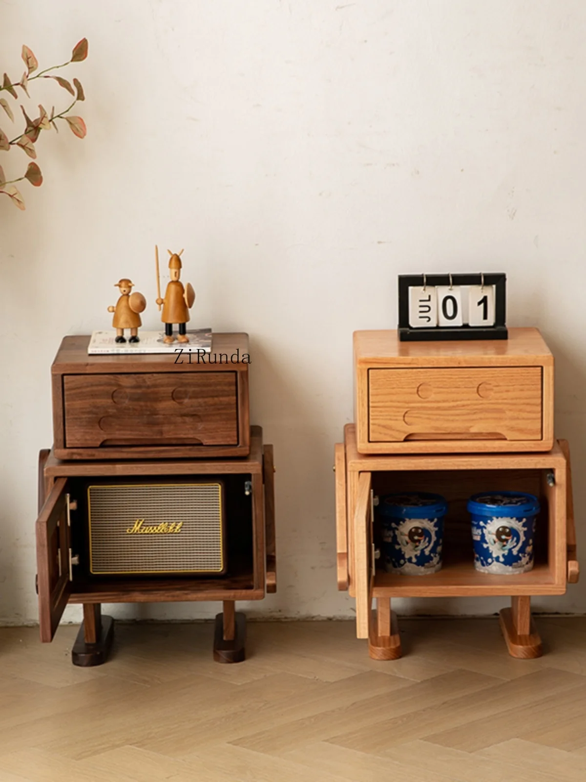 1 All solid wood bedside table, bedroom locker, living room creative sofa side, children's bedside table