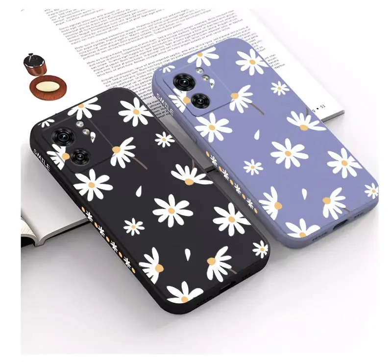 Edge40 elegante Gänseblümchen Silikon Handy hülle für Motorola Moto Edge 40 40neo edgeplus 30 20 e20 e13 e7 e7plus e32 e22 e22i e6s Abdeckung – Detail 7
