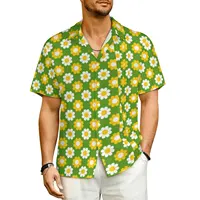 Summer Shirt Beach Retro 60s Floral Blouses Flower Power Print Novelty Casual Shirts Mens Short Sleeve Fashion Plus Size Clothes 1