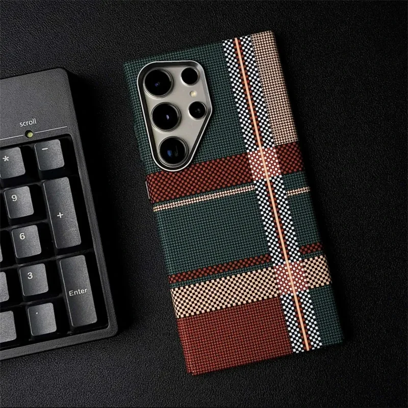 Trendy Retro MagSafe Carbon Magnetic Phone Case – Shockproof Hard PC Wireless Charging Cover