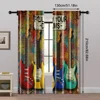 2pc,  Curtains music theme5 Durable Polyester,Without Electricity Birthday Party Use for Living Room, Outdoor Decor 5
