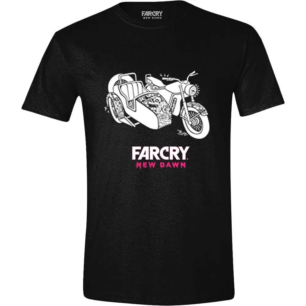 T-Shirt Nera Ufficiale Ubisoft - Far Cry New Dawn Side Car Maniche Lunghe O Corte