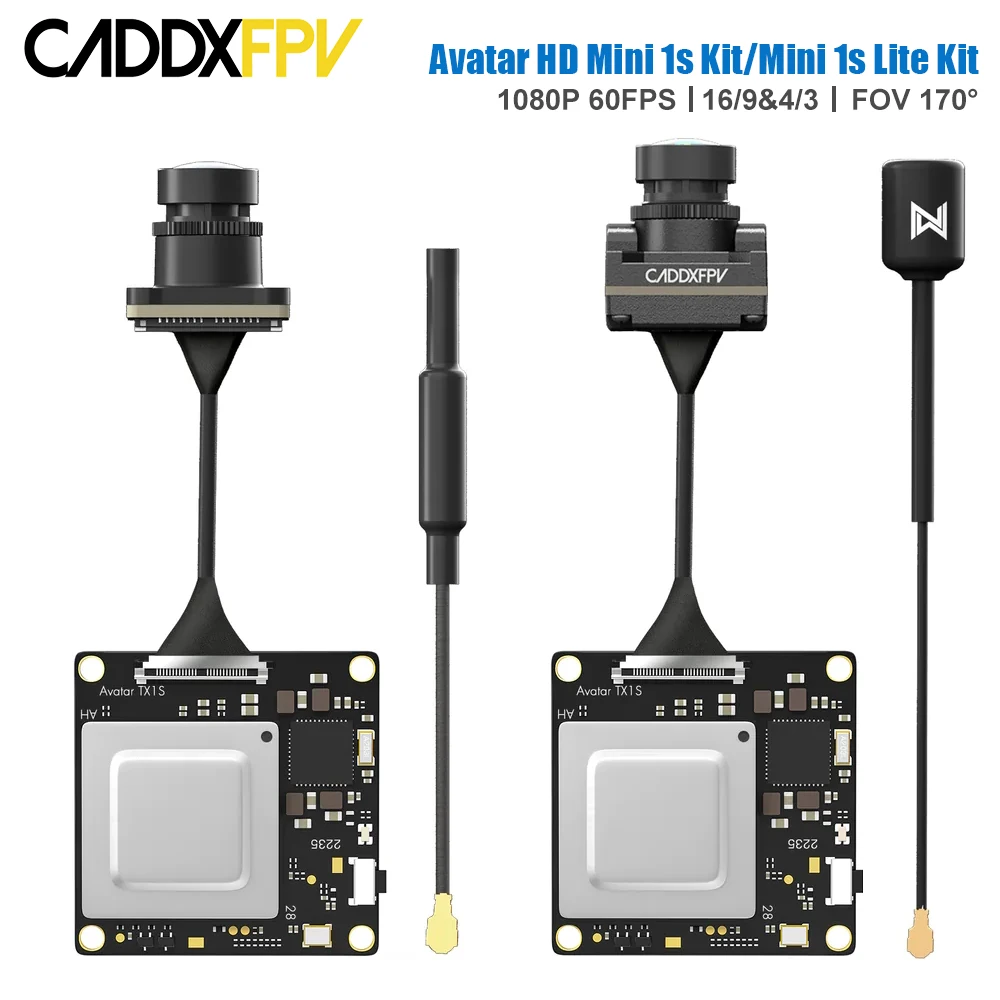 

CADDX Walksnail Avatar HD Mini 1s Kit/Mini 1s Lite Kit V3 VTX 1080P для FPV дрона