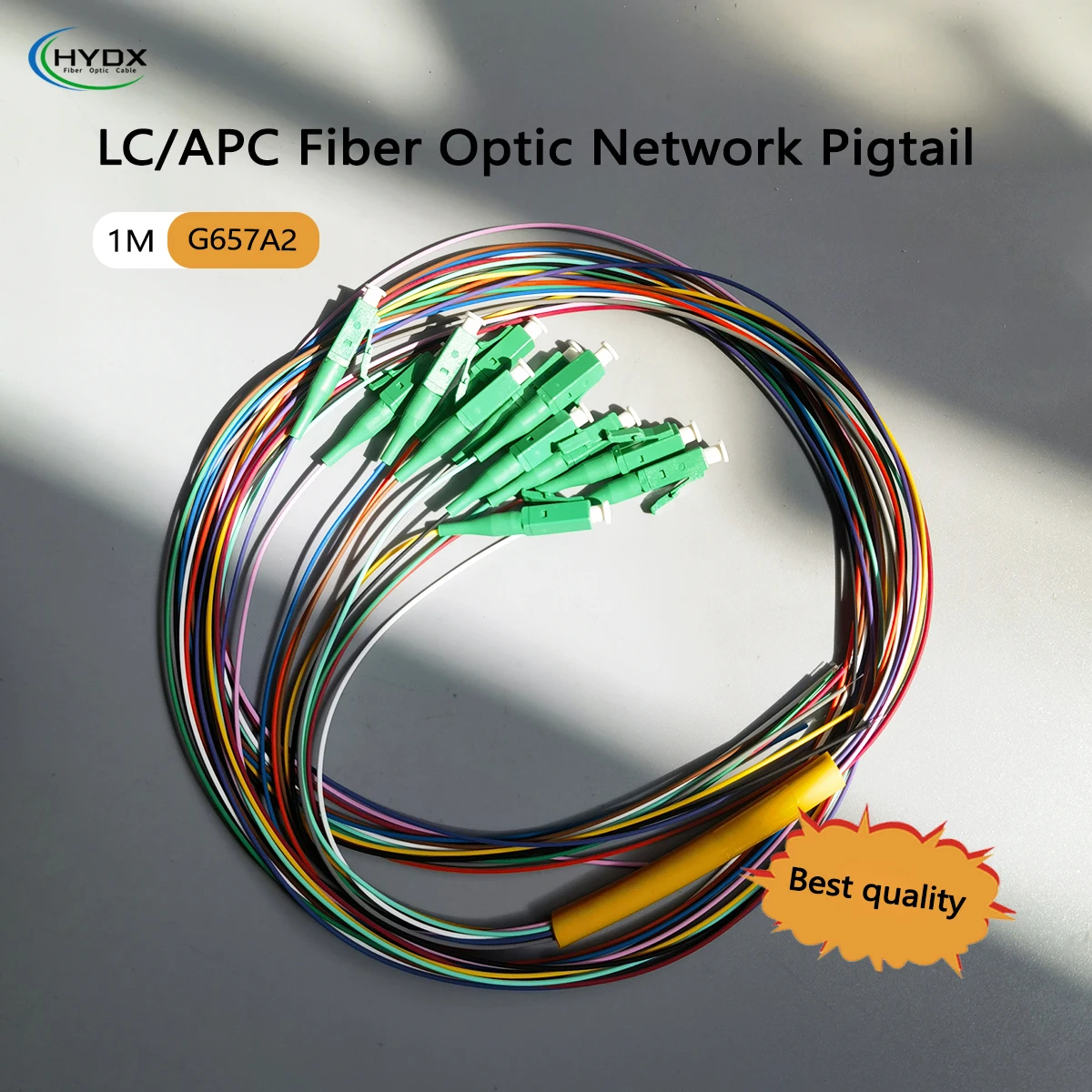 12 Colors Fiber Optic Pigtail 1M 0.9mm G657A2 LSZH LC/APC Bend Insensitive Single Mode Patch Cable Optical Fiber Tail Cable